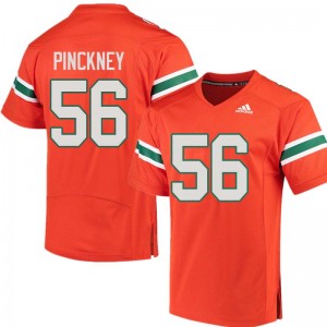 Men Michael Pinckney Orange Miami Adidas Football #56 Jersey 677450-967