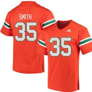 Men Mike Smith Orange Miami Hurricanes Adidas Football #35 Jersey 247328-223