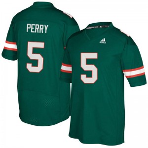 Men NKosi Perry Green Hurricanes Adidas Football #5 Jersey 370499-530