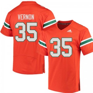 Men Olivier Vernon Orange University of Miami Adidas Football #35 Jersey 939130-255