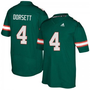 Men Phillip Dorsett Green Hurricanes Adidas Football #4 Jersey 254646-103