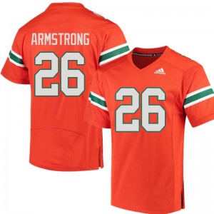 Men Ray-Ray Armstrong Orange University of Miami Adidas Football #26 Jersey 611256-287