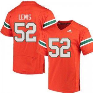 Men Ray Lewis Orange Miami Adidas Football #52 Jersey 703236-902