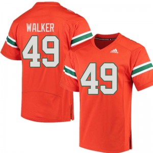 Men Shawn Walker Orange Hurricanes Adidas Football #49 Jersey 542721-249