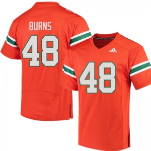 Men Thomas Burns Orange Hurricanes Adidas Football #48 Jersey 179124-658