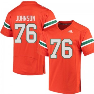 Men Tre Johnson Orange University of Miami Adidas Football #76 Jersey 542292-243