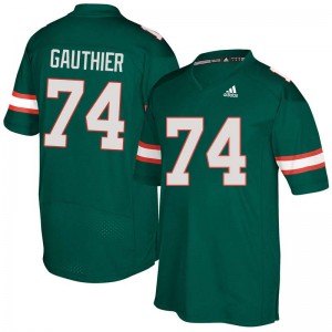 Men Tyler Gauthier Green Hurricanes Adidas Football #74 Jersey 483505-192