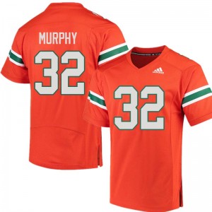 Men Tyler Murphy Orange Miami Adidas Football #32 Jersey 448458-353