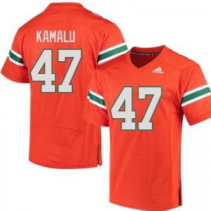 Men Ufomba Kamalu Orange Miami Hurricanes Adidas Football #47 Jersey 265861-927