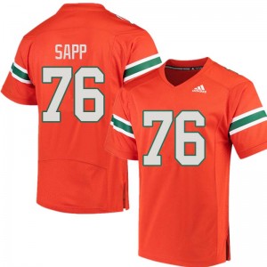 Men Warren Sapp Orange Miami Adidas Football #76 Jersey 220125-377