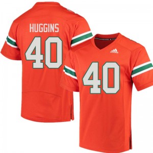 Men Will Huggins Orange Miami Adidas Football #40 Jersey 455477-767