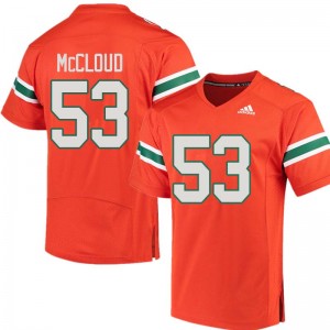 Men Zach McCloud Orange Hurricanes Adidas Football #53 Jersey 683585-270