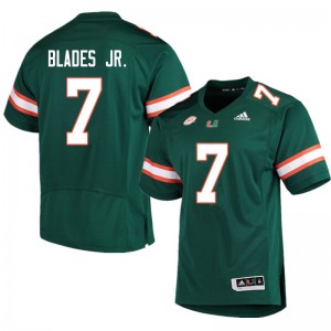Men Al Blades Jr. Green Miami College Football #7 Jersey 456269-239