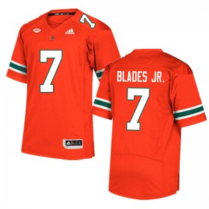 Men Al Blades Jr. Orange University of Miami College Football #7 Jersey 583581-683