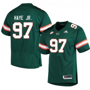 Men Allan Haye Jr. Green University of Miami College Football #97 Jersey 440306-927