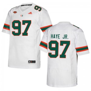 Men Allan Haye Jr. White Miami College Football #97 Jersey 424036-932