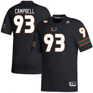 Men Anthony Campbell Black Miami College Football #93 Jersey 516773-445