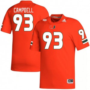 Men Anthony Campbell Orange Miami College Football #93 Jersey 779951-456