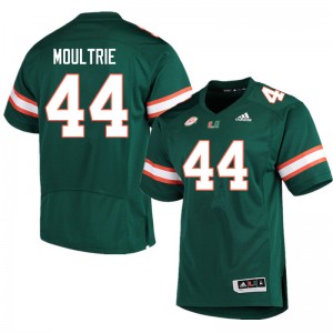 Men Antonio Moultrie Green Miami Hurricanes College Football #44 Jersey 331664-930