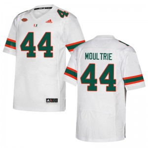 Men Antonio Moultrie White Miami College Football #44 Jersey 311532-575