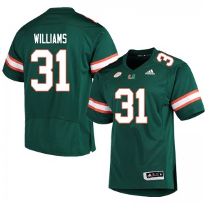 Men Avantae Williams Green Miami Hurricanes College Football #31 Jersey 218824-973