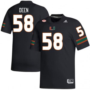 Men Branson Deen Black Miami College Football #58 Jersey 185779-912