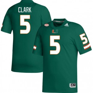 Men C.J. Clark Green University of Miami College Football #5 Jersey 367746-147
