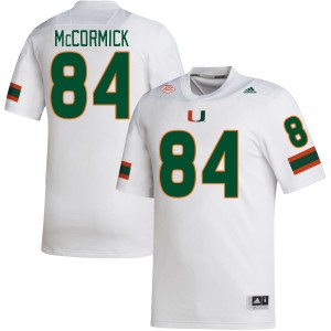 Men Cam McCormick White Hurricanes College Football #84 Jersey 202862-859