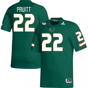 Men Cam Pruitt Green Miami Hurricanes College Football #22 Jersey 412311-840
