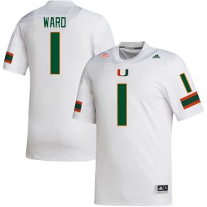 Men Cam Ward White Hurricanes College Football #1 Jersey 710276-894