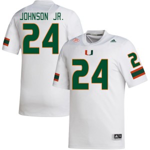 Men Chris Johnson Jr. White Hurricanes College Football #24 Jersey 819284-928