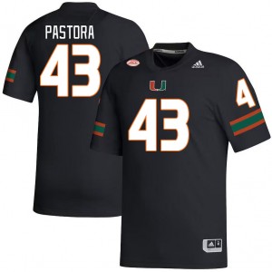Men Chris Pastora Black Miami Hurricanes College Football #43 Jersey 380486-411