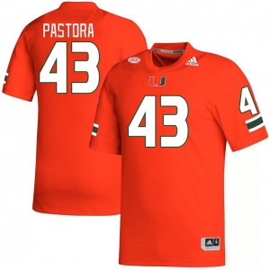 Men Chris Pastora Orange Miami Hurricanes College Football #43 Jersey 509970-993