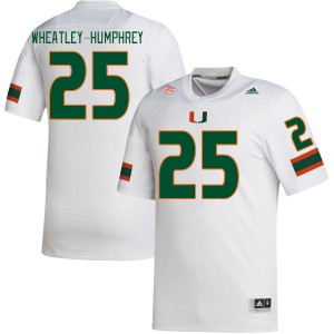 Men Chris Wheatley-Humphrey White Miami Hurricanes College Football #25 Jersey 602856-191