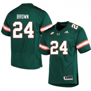 Men Cody Brown Green Miami College Football #24 Jersey 233095-452
