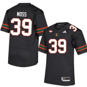 Men Cyrus Moss Black Hurricanes College Football #39 Jersey 472468-202
