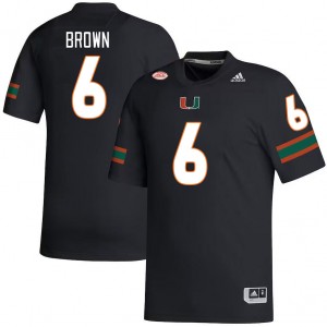Men Damari Brown Black Miami College Football #6 Jersey 773930-123