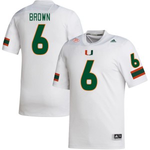 Men Damari Brown White Miami Hurricanes College Football #6 Jersey 508273-678