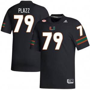 Men Deryc Plazz Black Hurricanes College Football #79 Jersey 683530-230