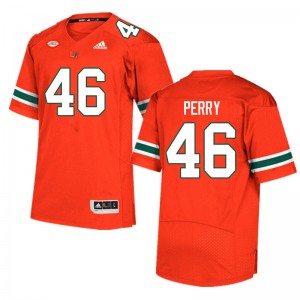 Men Devon Perry Orange University of Miami College Football #46 Jersey 965679-131
