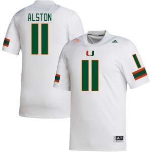 Men Elijah Alston White Miami Hurricanes College Football #11 Jersey 576031-988