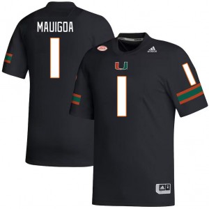 Men Francisco Mauigoa Black University of Miami College Football #1 Jersey 163689-566