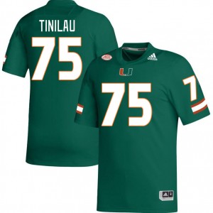 Men Frankie Tinilau Green Miami College Football #75 Jersey 870463-315