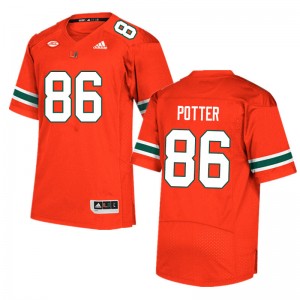 Men Fred Potter Orange Hurricanes College Football #86 Jersey 603544-211