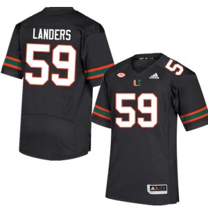 Men Gabe Landers Black Miami College Football #59 Jersey 965242-387