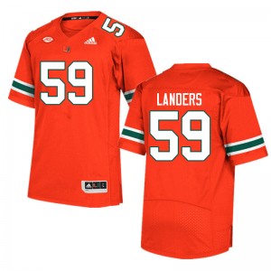 Men Gabe Landers Orange Miami Hurricanes College Football #59 Jersey 330830-192