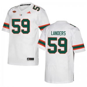 Men Gabe Landers White Miami Hurricanes College Football #59 Jersey 460442-883