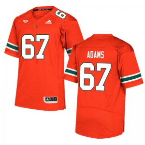 Men Gavin Adams Orange Miami Hurricanes College Football #67 Jersey 912158-985