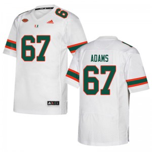 Men Gavin Adams White Miami Hurricanes College Football #67 Jersey 284074-547