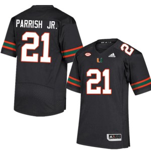 Men Henry Parrish Jr. Black Miami Hurricanes College Football #21 Jersey 934325-504